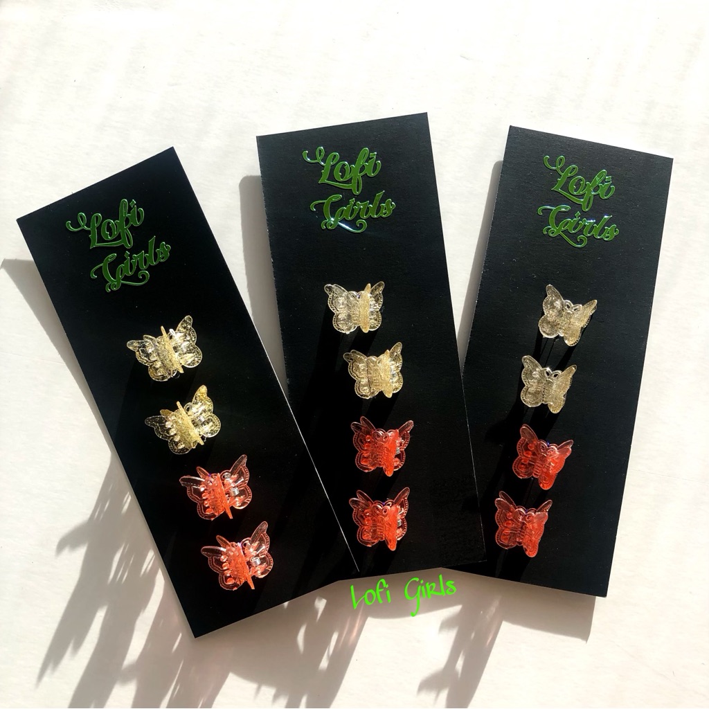 Butterfly Y2k Lofi Girls 2000’s Hair Clip Set Of 4